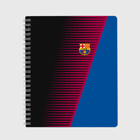 Тетрадь с принтом FC Barca 2018 Creative uniform , 100% бумага | 48 листов, плотность листов — 60 г/м2, плотность картонной обложки — 250 г/м2. Листы скреплены сбоку удобной пружинной спиралью. Уголки страниц и обложки скругленные. Цвет линий — светло-серый
 | Тематика изображения на принте: fc | fc barcelona | fcb | барселона | спорт | спортивные | фк | футбол | футбольный клуб