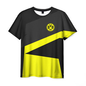 Мужская футболка 3D с принтом Borussia 2018 Geometry Sport , 100% полиэфир | прямой крой, круглый вырез горловины, длина до линии бедер | fc |  borussia dortmund | боруссия | спорт | спортивные | фк | футбол | футбольный клуб