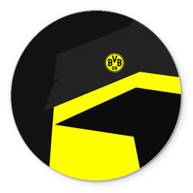 Коврик круглый с принтом Borussia 2018 Geometry Sport , резина и полиэстер | круглая форма, изображение наносится на всю лицевую часть | fc |  borussia dortmund | боруссия | спорт | спортивные | фк | футбол | футбольный клуб