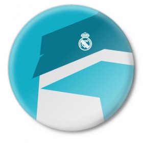 Значок с принтом Real Madrid Geometry Sport ,  металл | круглая форма, металлическая застежка в виде булавки | fc | real madrid | реал мадрид | спорт | спортивные | фк | футбол | футбольный клуб