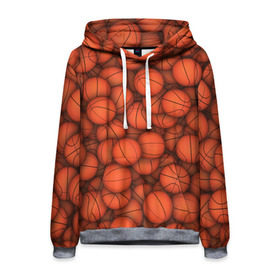 Мужская толстовка 3D с принтом Баскетбольные мячи , 100% полиэстер | двухслойный капюшон со шнурком для регулировки, мягкие манжеты на рукавах и по низу толстовки, спереди карман-кенгуру с мягким внутренним слоем. | Тематика изображения на принте: basketball | баскетбол | мяч | мячик | оранжевый | паттерн | спорт | текстура