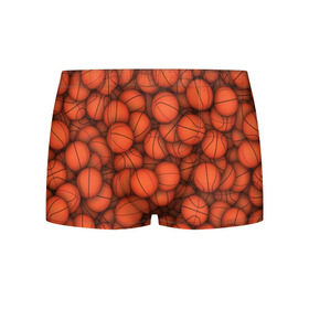 Мужские трусы 3D с принтом Баскетбольные мячи , 50% хлопок, 50% полиэстер | классическая посадка, на поясе мягкая тканевая резинка | basketball | баскетбол | мяч | мячик | оранжевый | паттерн | спорт | текстура