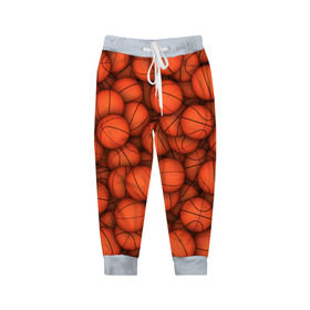 Детские брюки 3D с принтом Баскетбольные мячи , 100% полиэстер | манжеты по низу, эластичный пояс регулируется шнурком, по бокам два кармана без застежек, внутренняя часть кармана из мелкой сетки | basketball | баскетбол | мяч | мячик | оранжевый | паттерн | спорт | текстура