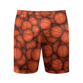 Мужские шорты 3D спортивные с принтом Баскетбольные мячи ,  |  | basketball | баскетбол | мяч | мячик | оранжевый | паттерн | спорт | текстура