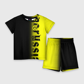 Детский костюм с шортами 3D с принтом FC Borussia 2018 Original ,  |  | borussia dortmund | fc | боруссия | спорт | спортивные | фк | футбол | футбольный клуб