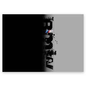 Поздравительная открытка с принтом BMW M BLACK GREY , 100% бумага | плотность бумаги 280 г/м2, матовая, на обратной стороне линовка и место для марки
 | Тематика изображения на принте: bmw | bmw motorsport | bmw performance | carbon | m | motorsport | performance | sport | бмв | карбон | моторспорт | спорт