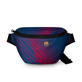 Поясная сумка 3D с принтом FC Barca 2018 Creative uniform , 100% полиэстер | плотная ткань, ремень с регулируемой длиной, внутри несколько карманов для мелочей, основное отделение и карман с обратной стороны сумки застегиваются на молнию | 