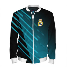 Мужской бомбер 3D с принтом Real Madrid Creative uniform , 100% полиэстер | застегивается на молнию, по бокам два кармана без застежек, по низу бомбера и на воротнике - эластичная резинка | fc | real madrid | реал мадрид | спорт | спортивные | фк | футбол | футбольный клуб