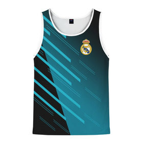 Мужская майка 3D с принтом Real Madrid Creative uniform , 100% полиэстер | круглая горловина, приталенный силуэт, длина до линии бедра. Пройма и горловина окантованы тонкой бейкой | fc | real madrid | реал мадрид | спорт | спортивные | фк | футбол | футбольный клуб