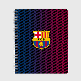 Тетрадь с принтом FC Barca 2018 Creative uniform , 100% бумага | 48 листов, плотность листов — 60 г/м2, плотность картонной обложки — 250 г/м2. Листы скреплены сбоку удобной пружинной спиралью. Уголки страниц и обложки скругленные. Цвет линий — светло-серый
 | Тематика изображения на принте: fc | fc barcelona | fcb | барселона | спорт | спортивные | фк | футбол | футбольный клуб