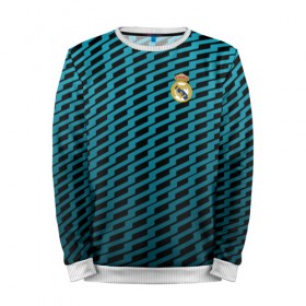 Мужской свитшот 3D с принтом Real Madrid Creative uniform , 100% полиэстер с мягким внутренним слоем | круглый вырез горловины, мягкая резинка на манжетах и поясе, свободная посадка по фигуре | 