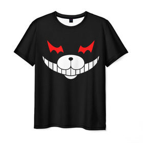 Мужская футболка 3D с принтом Monokuma Black , 100% полиэфир | прямой крой, круглый вырез горловины, длина до линии бедер | Тематика изображения на принте: danganronpa | monokuma | данганронпа | монокума