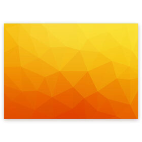 Поздравительная открытка с принтом Полигон , 100% бумага | плотность бумаги 280 г/м2, матовая, на обратной стороне линовка и место для марки
 | геометрия | желтый | оранжевый