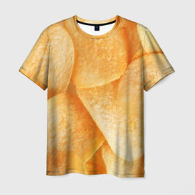 Мужская футболка 3D с принтом Чипсы , 100% полиэфир | прямой крой, круглый вырез горловины, длина до линии бедер | чипсы