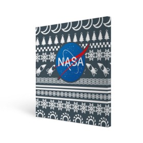 Холст квадратный с принтом Свитер NASA , 100% ПВХ |  | nasa | космос | логотип | наса | ракета