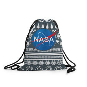 Рюкзак-мешок 3D с принтом Свитер NASA , 100% полиэстер | плотность ткани — 200 г/м2, размер — 35 х 45 см; лямки — толстые шнурки, застежка на шнуровке, без карманов и подкладки | nasa | космос | логотип | наса | ракета