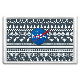 Магнит 45*70 с принтом Свитер NASA , Пластик | Размер: 78*52 мм; Размер печати: 70*45 | Тематика изображения на принте: nasa | космос | логотип | наса | ракета