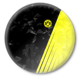 Значок с принтом FC Borussia 2018 Abstract ,  металл | круглая форма, металлическая застежка в виде булавки | borussia | fc | football | football club | sport | боруссия | спорт | спортивные | униформа | фк | футбол | футбольный клуб