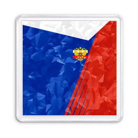 Магнит 55*55 с принтом RUSSIA - Tricolor Collection , Пластик | Размер: 65*65 мм; Размер печати: 55*55 мм | Тематика изображения на принте: russia | герб | россия | триколор | флаг