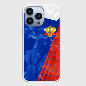 Чехол для iPhone 13 Pro с принтом RUSSIA   Tricolor Collection ,  |  | Тематика изображения на принте: russia | герб | россия | триколор | флаг