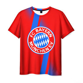 Мужская футболка 3D с принтом FC Bayern 2018 Storm , 100% полиэфир | прямой крой, круглый вырез горловины, длина до линии бедер | Тематика изображения на принте: 