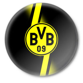 Значок с принтом FC Borussia 2018 Storm ,  металл | круглая форма, металлическая застежка в виде булавки | боруссия | дортмунд