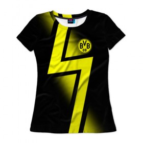 Женская футболка 3D с принтом FC Borussia 2018 Storm , 100% полиэфир ( синтетическое хлопкоподобное полотно) | прямой крой, круглый вырез горловины, длина до линии бедер | боруссия | дортмунд