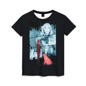 Женская футболка 3D с принтом Чёрное зеркало , 100% полиэфир ( синтетическое хлопкоподобное полотно) | прямой крой, круглый вырез горловины, длина до линии бедер | black mirror