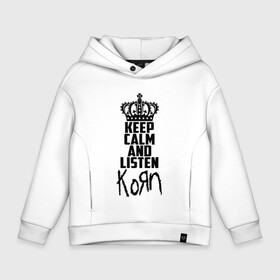 Детское худи Oversize хлопок с принтом Keep calm and listen Korn , френч-терри — 70% хлопок, 30% полиэстер. Мягкий теплый начес внутри —100% хлопок | боковые карманы, эластичные манжеты и нижняя кромка, капюшон на магнитной кнопке | korn | koяn | арвизу | дэвис | корн | коян | лузье | манки | уэлч | филди | филипп | хэд | шаффер