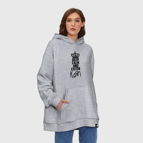 Худи SuperOversize хлопок с принтом Keep calm and listen Korn , 70% хлопок, 30% полиэстер, мягкий начес внутри | карман-кенгуру, эластичная резинка на манжетах и по нижней кромке, двухслойный капюшон
 | korn | koяn | арвизу | дэвис | корн | коян | лузье | манки | уэлч | филди | филипп | хэд | шаффер