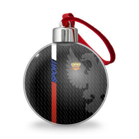 Ёлочный шар с принтом RUSSIA - Black Collection , Пластик | Диаметр: 77 мм | Тематика изображения на принте: russia | sport | герб | россия | спорт | триколор | флаг