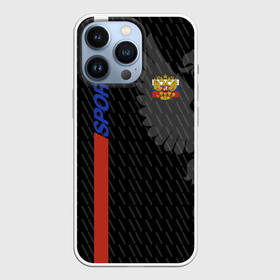 Чехол для iPhone 13 Pro с принтом RUSSIA   Black Collection ,  |  | Тематика изображения на принте: russia | sport | герб | россия | спорт | триколор | флаг