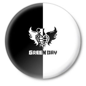 Значок с принтом Green Day ,  металл | круглая форма, металлическая застежка в виде булавки | green day | билли джо армстронг | грин дей | майк дёрнт | музыка | тре кул