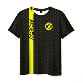Мужская футболка 3D с принтом FC Borussia 2018 Sport , 100% полиэфир | прямой крой, круглый вырез горловины, длина до линии бедер | боруссия | дортмунд
