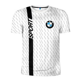Мужская футболка 3D спортивная с принтом BMW 2018 White Sport , 100% полиэстер с улучшенными характеристиками | приталенный силуэт, круглая горловина, широкие плечи, сужается к линии бедра | bmw | автомобильные | бмв | машины