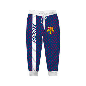 Детские брюки 3D с принтом FC Barca 2018 Creative uniform , 100% полиэстер | манжеты по низу, эластичный пояс регулируется шнурком, по бокам два кармана без застежек, внутренняя часть кармана из мелкой сетки | fc | fc barcelona | fcb | барселона | спорт | спортивные | фк | футбол | футбольный клуб