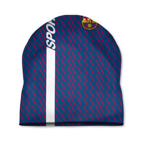 Шапка 3D с принтом FC Barca 2018 Creative uniform , 100% полиэстер | универсальный размер, печать по всей поверхности изделия | fc | fc barcelona | fcb | барселона | спорт | спортивные | фк | футбол | футбольный клуб