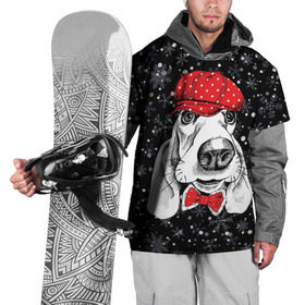 Накидка на куртку 3D с принтом Бассет-хаунд , 100% полиэстер |  | bow | breed | cap | christmas | dog | holiday | new year | red | wint | бант | бассет хаунд | белый | взгляд | горошек | зима | красный | новый год | порода | праздник | рождество | снег | снежинки | собака | фуражка