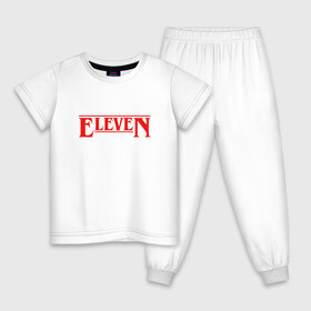 Детская пижама хлопок с принтом Eleven , 100% хлопок |  брюки и футболка прямого кроя, без карманов, на брюках мягкая резинка на поясе и по низу штанин
 | stranger things | очень странные дела