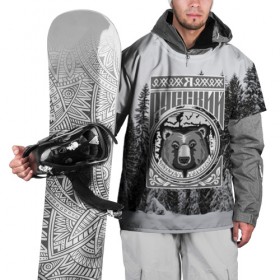 Накидка на куртку 3D с принтом Медведь , 100% полиэстер |  | лес | медведь | русь | я русский