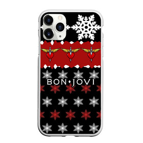 Чехол для iPhone 11 Pro матовый с принтом Праздничный Bon Jovi , Силикон |  | bon | jovi | бон | группа | джови | новогодний | новый год | праздник | рождество | рок | снежинки