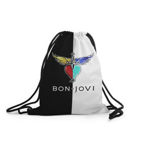 Рюкзак-мешок 3D с принтом Bon Jovi , 100% полиэстер | плотность ткани — 200 г/м2, размер — 35 х 45 см; лямки — толстые шнурки, застежка на шнуровке, без карманов и подкладки | Тематика изображения на принте: bon | jovi | бон | бон джови | джови | рок группа