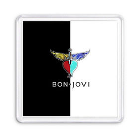 Магнит 55*55 с принтом Bon Jovi , Пластик | Размер: 65*65 мм; Размер печати: 55*55 мм | bon | jovi | бон | бон джови | джови | рок группа