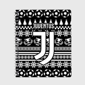 Тетрадь с принтом Juventus 2018 Новогодний , 100% бумага | 48 листов, плотность листов — 60 г/м2, плотность картонной обложки — 250 г/м2. Листы скреплены сбоку удобной пружинной спиралью. Уголки страниц и обложки скругленные. Цвет линий — светло-серый
 | Тематика изображения на принте: fc | juventus | спорт | спортивные | фк | футбол | футбольный клуб | ювентус