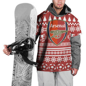 Накидка на куртку 3D с принтом FC Arsenal Новогодний , 100% полиэстер |  | arsenal | fc | арсенал | спорт | спортивные | фк | футбол | футбольный клуб