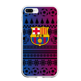 Чехол для iPhone 7Plus/8 Plus матовый с принтом FC Barca Новогодний , Силикон | Область печати: задняя сторона чехла, без боковых панелей | fc | fc barcelona | fcb | барселона | спорт | спортивные | фк | футбол | футбольный клуб