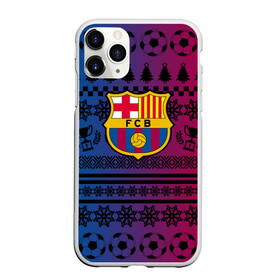 Чехол для iPhone 11 Pro матовый с принтом FC Barca Новогодний , Силикон |  | fc | fc barcelona | fcb | барселона | спорт | спортивные | фк | футбол | футбольный клуб