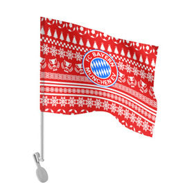 Флаг для автомобиля с принтом БАВАРИЯ Праздничный , 100% полиэстер | Размер: 30*21 см | Тематика изображения на принте: bayern | fc | бавария | спорт | фк