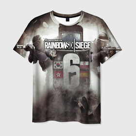 Мужская футболка 3D с принтом Tom Clancy Rainbow Six Siege , 100% полиэфир | прямой крой, круглый вырез горловины, длина до линии бедер | 6 | rainbow six | siege | война | игра | оружие | осада | шутер