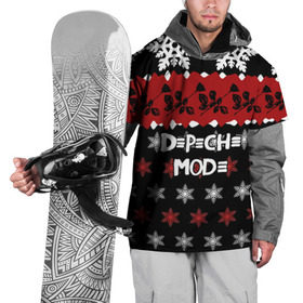 Накидка на куртку 3D с принтом Праздничный Depeche Mode , 100% полиэстер |  | depeche mode | вестник моды | депеш мод | дэйв гаан | мартин гор | новогодний | новый год | рождество | роза | снежинки | энди флетчер